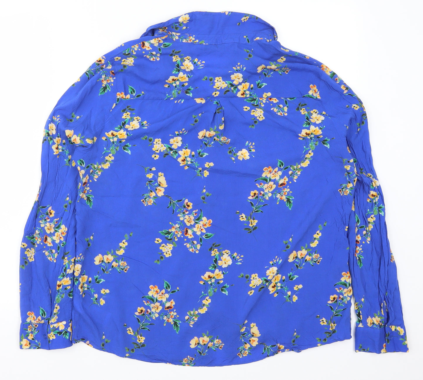 F&F Womens Blue Floral  Basic Button-Up Size 18