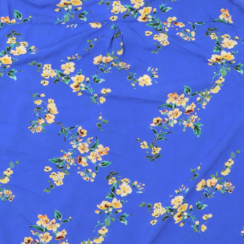F&F Womens Blue Floral  Basic Button-Up Size 18