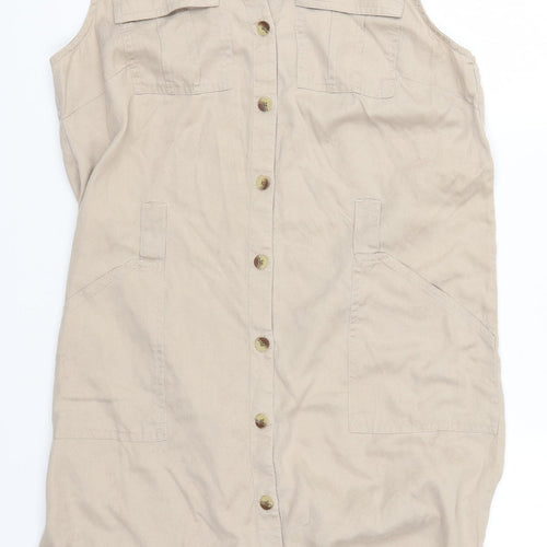 TU Womens Beige   Shirt Dress  Size 10