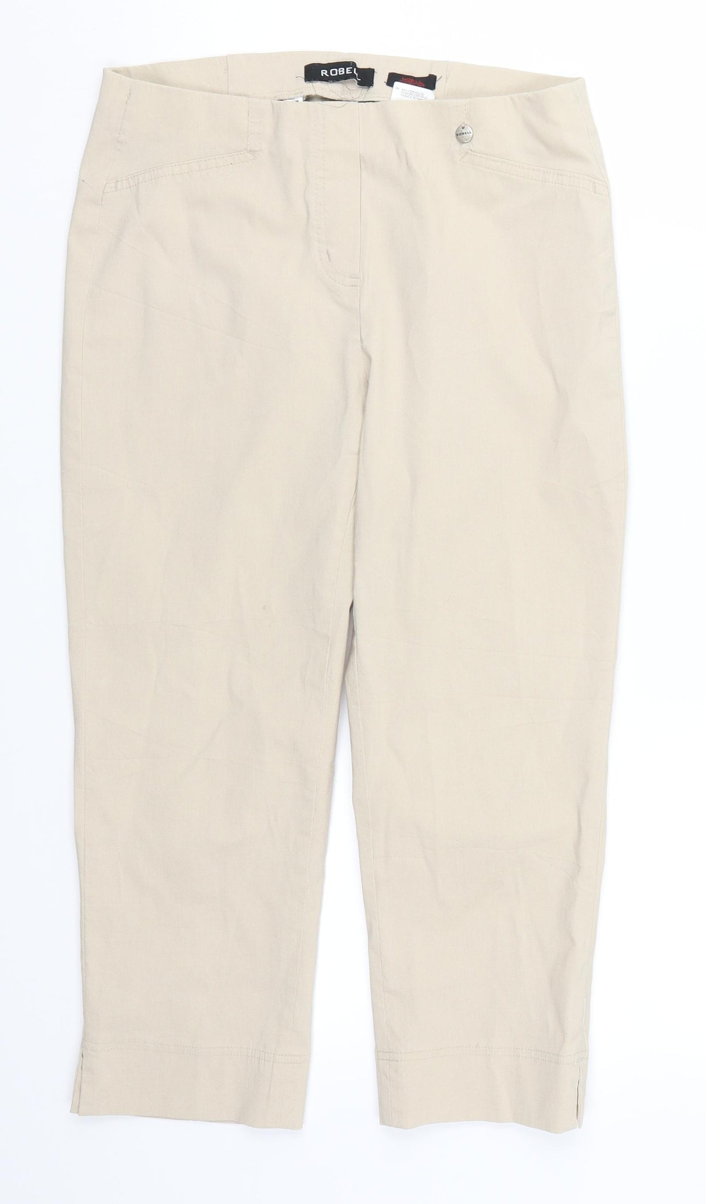 Robel Womens Beige   Cropped Trousers Size 10 L20 in