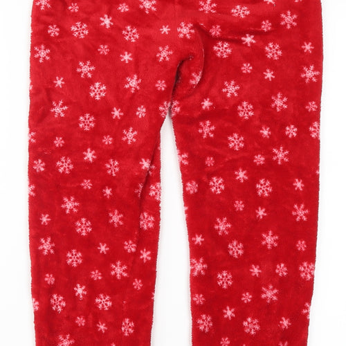 Primark Girls Red Geometric  Sweatpants Trousers Size 12-13 Years - Snowflake Print Loungewear