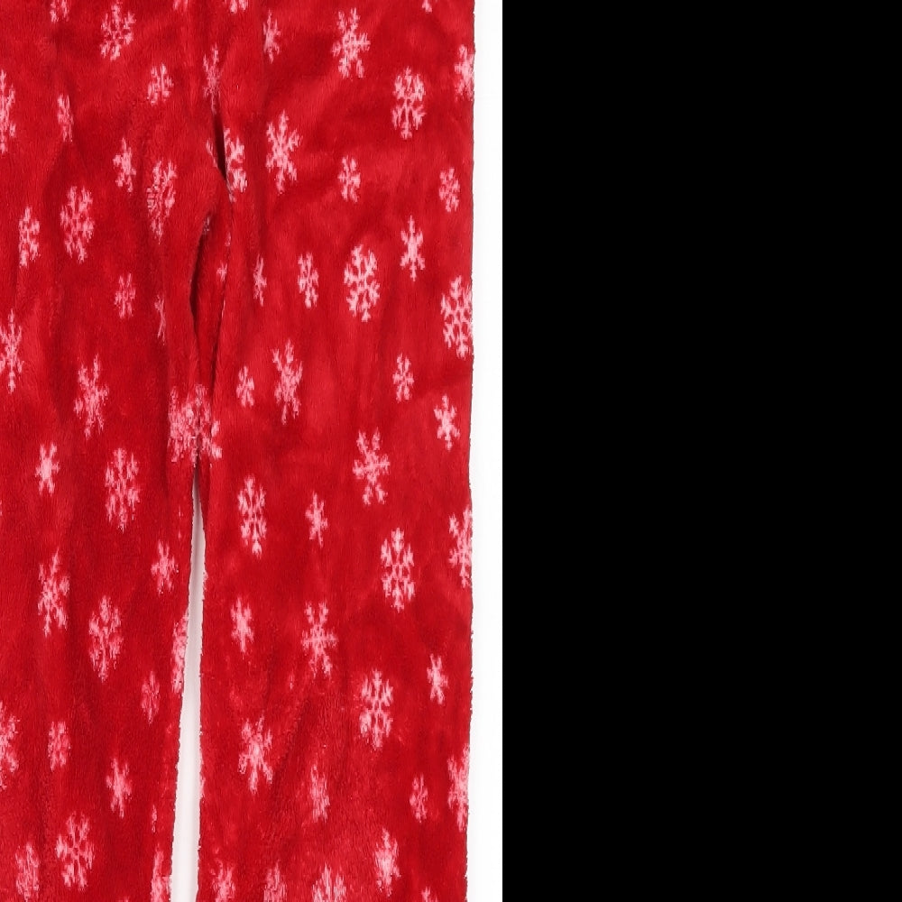 Primark Girls Red Geometric  Sweatpants Trousers Size 12-13 Years - Snowflake Print Loungewear