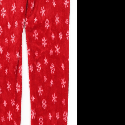 Primark Girls Red Geometric  Sweatpants Trousers Size 12-13 Years - Snowflake Print Loungewear