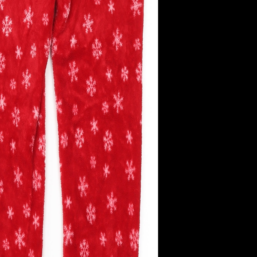 Primark Girls Red Geometric  Sweatpants Trousers Size 12-13 Years - Snowflake Print Loungewear
