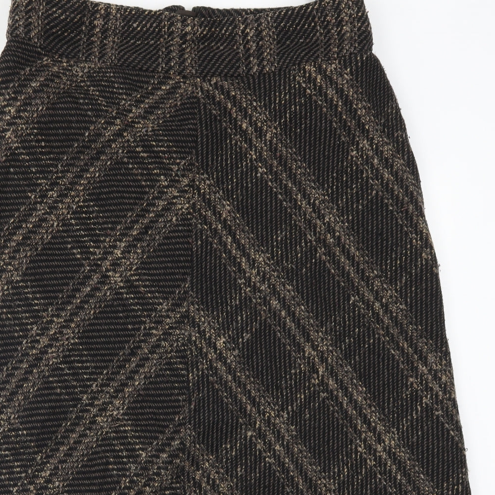 NEXT Womens Brown Check  Maxi Skirt Size 18