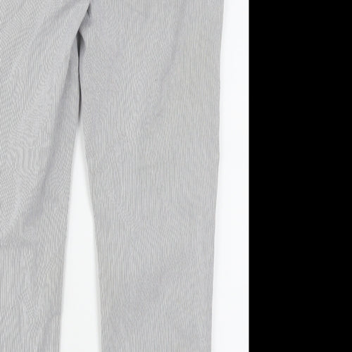 Per Una Womens Grey Striped Denim Straight Jeans Size 12 L24 in