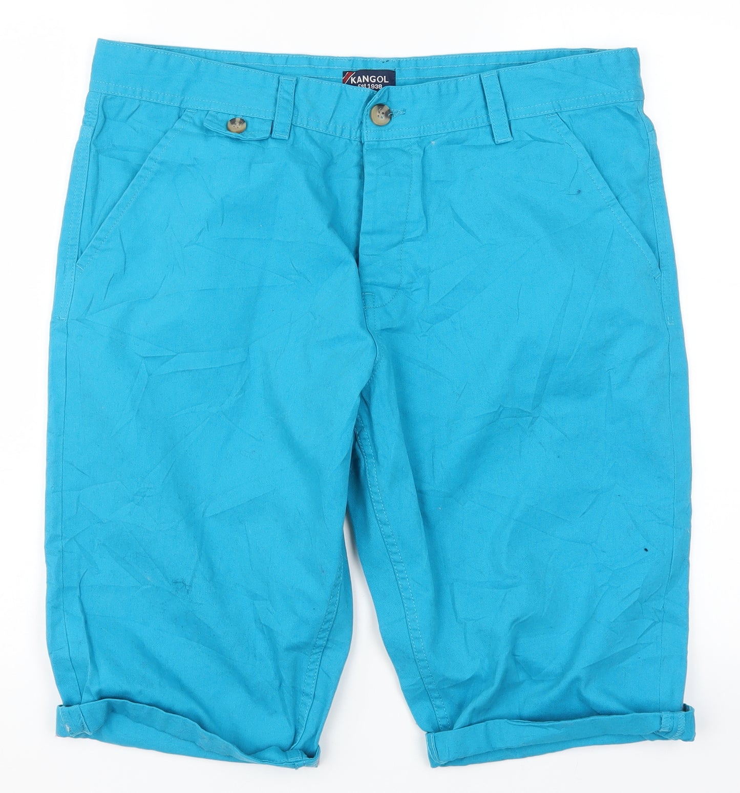 Kangol Mens Blue  Denim Bermuda Shorts Size XL