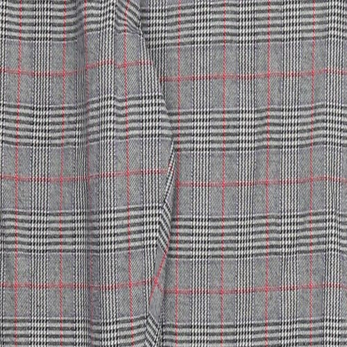 Marks and Spencer Womens Grey Check  Trousers  Size 16 L28 in - Red