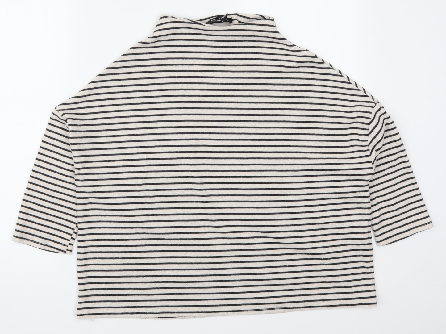 New Look Womens Beige Striped  Basic T-Shirt Size 10