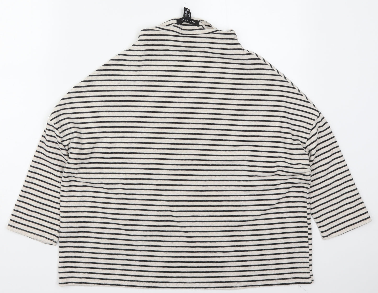 New Look Womens Beige Striped  Basic T-Shirt Size 10