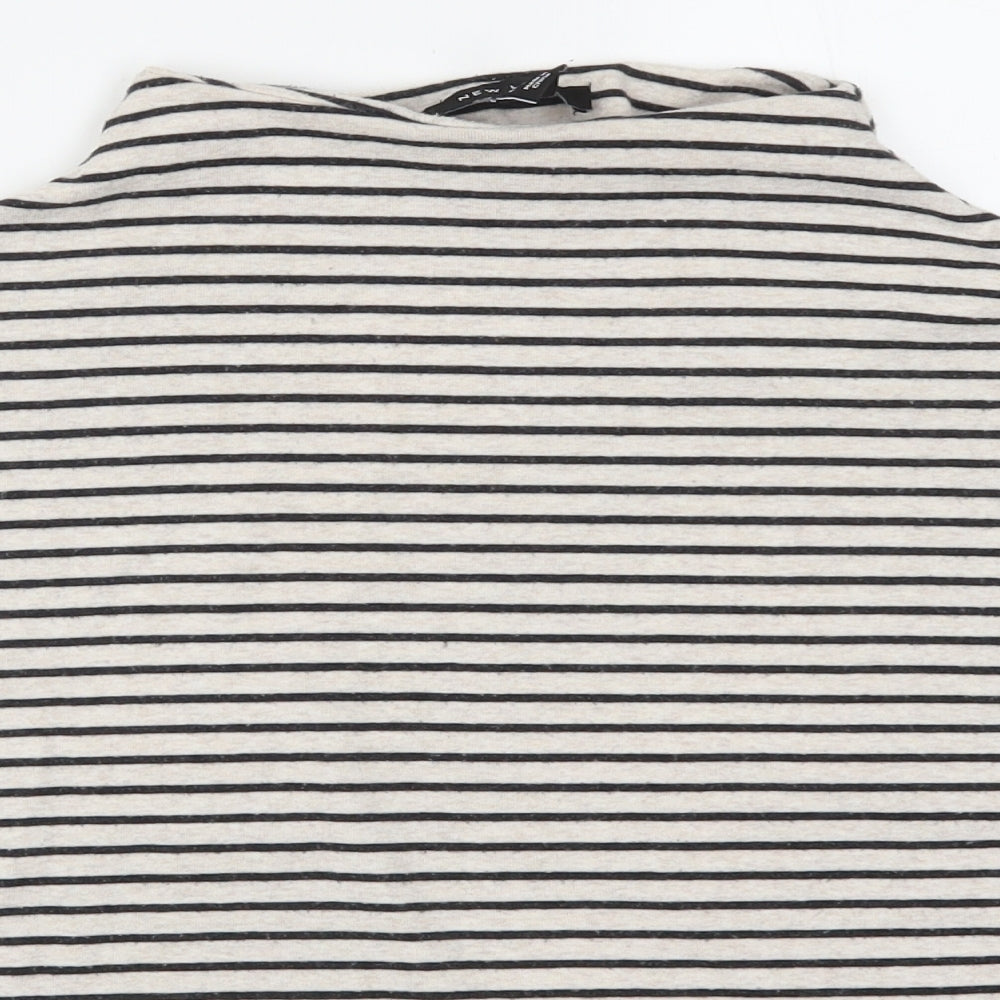 New Look Womens Beige Striped  Basic T-Shirt Size 10