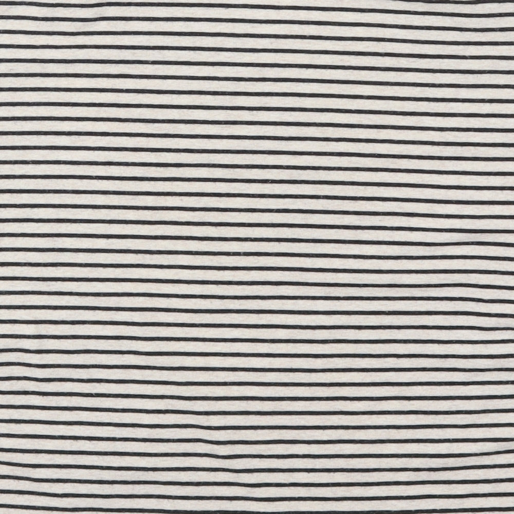 New Look Womens Beige Striped  Basic T-Shirt Size 10