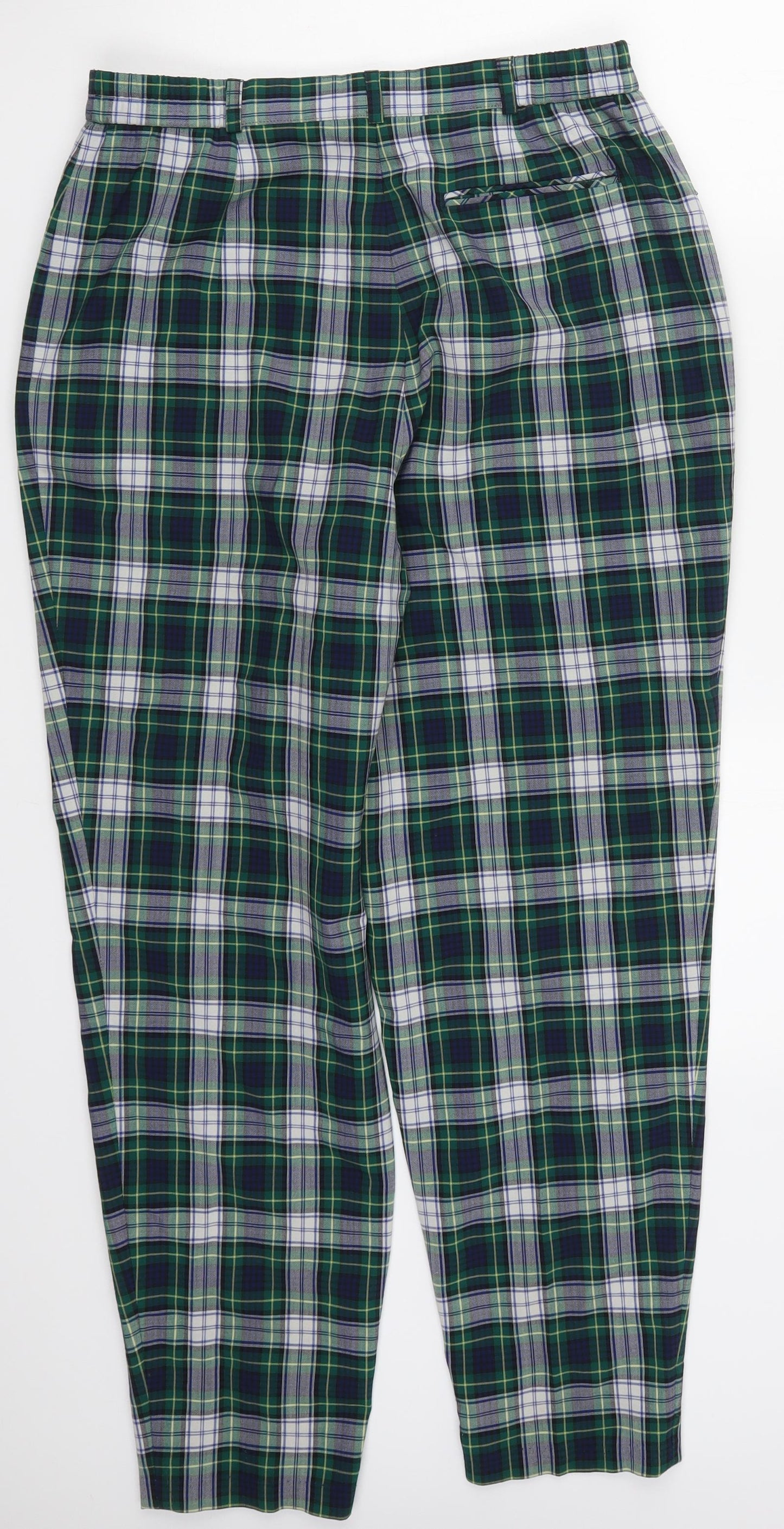 GARDEUR Womens Green Check  Trousers  Size 16 L27 in