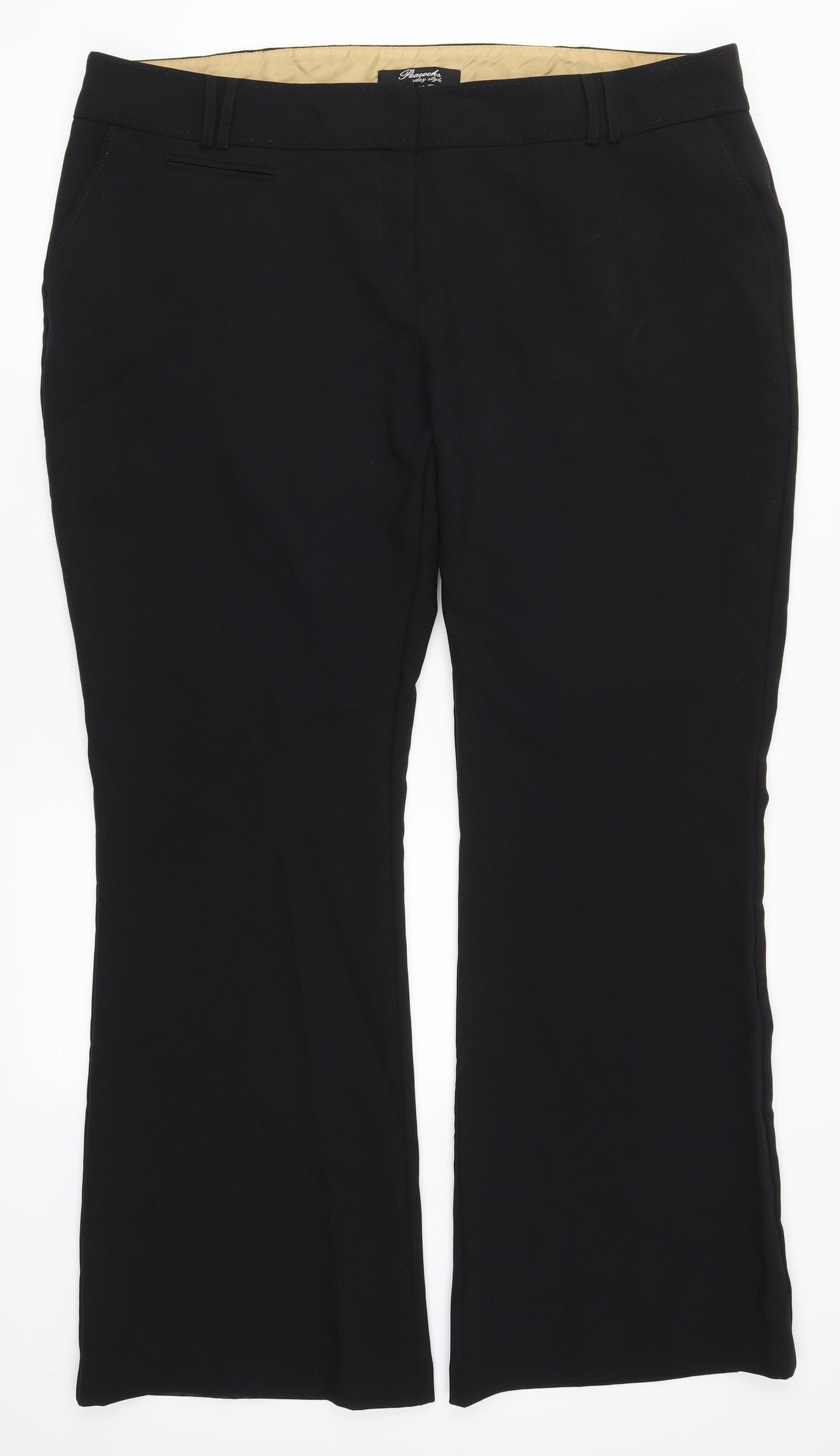 Peacocks Womens Black   Trousers  Size 20 L32 in