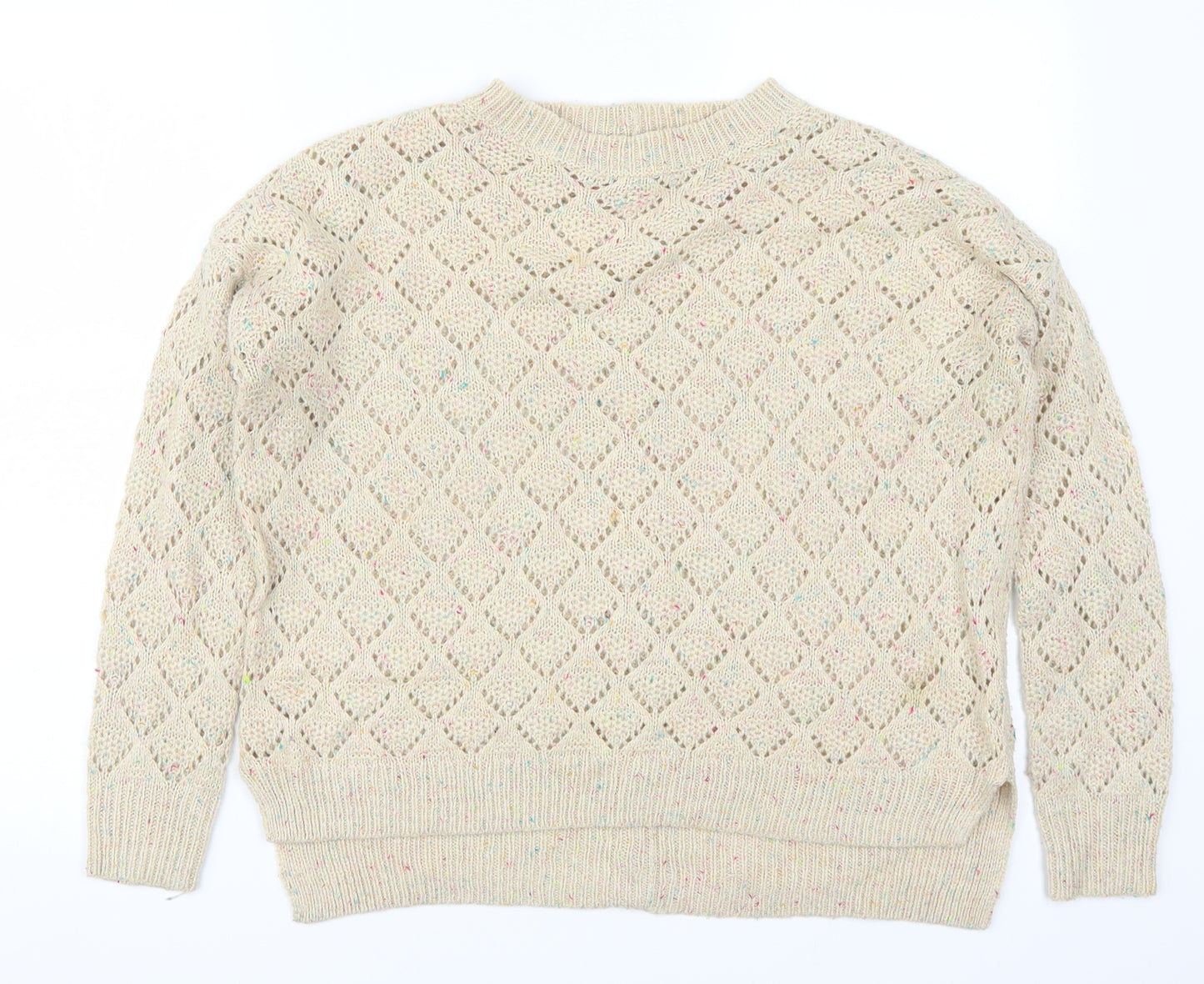 New Look Womens Beige  Knit Pullover Jumper Size 10