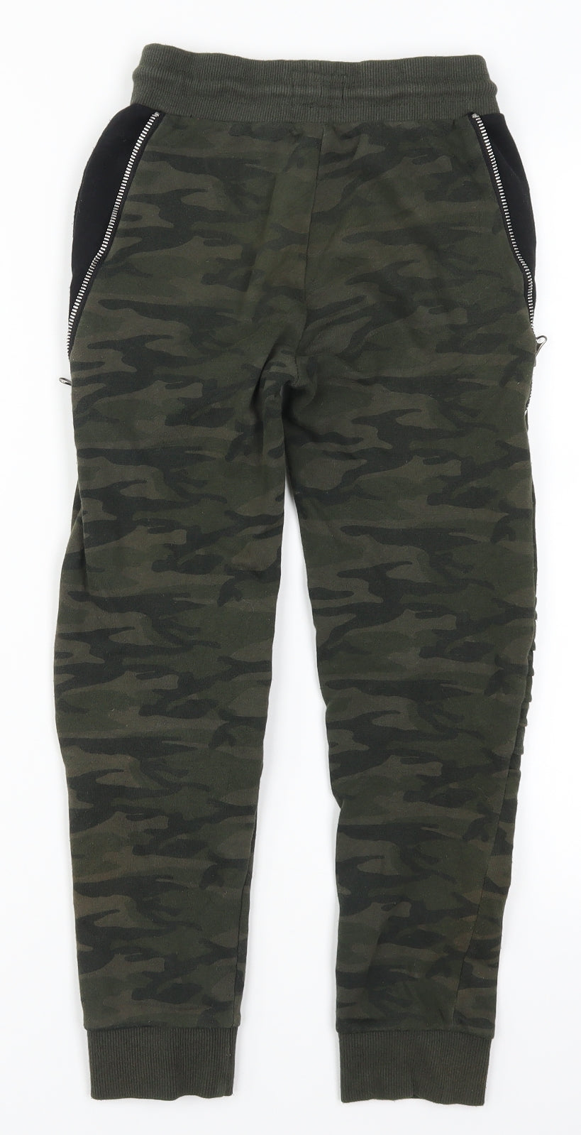 Primark Boys Green Camouflage  Sweatpants Trousers Size 11-12 Years