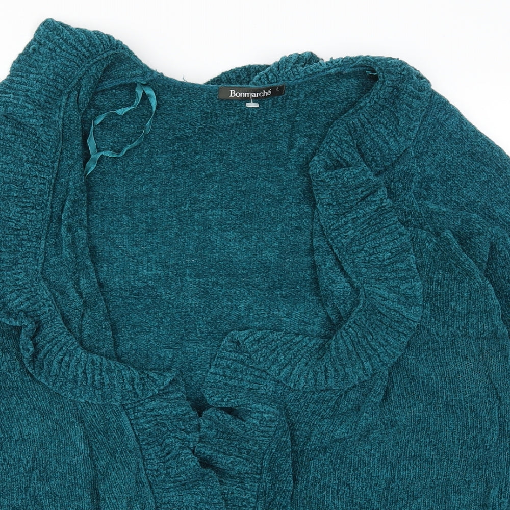 Bonmarché Womens Blue  Knit Cardigan Jumper Size L