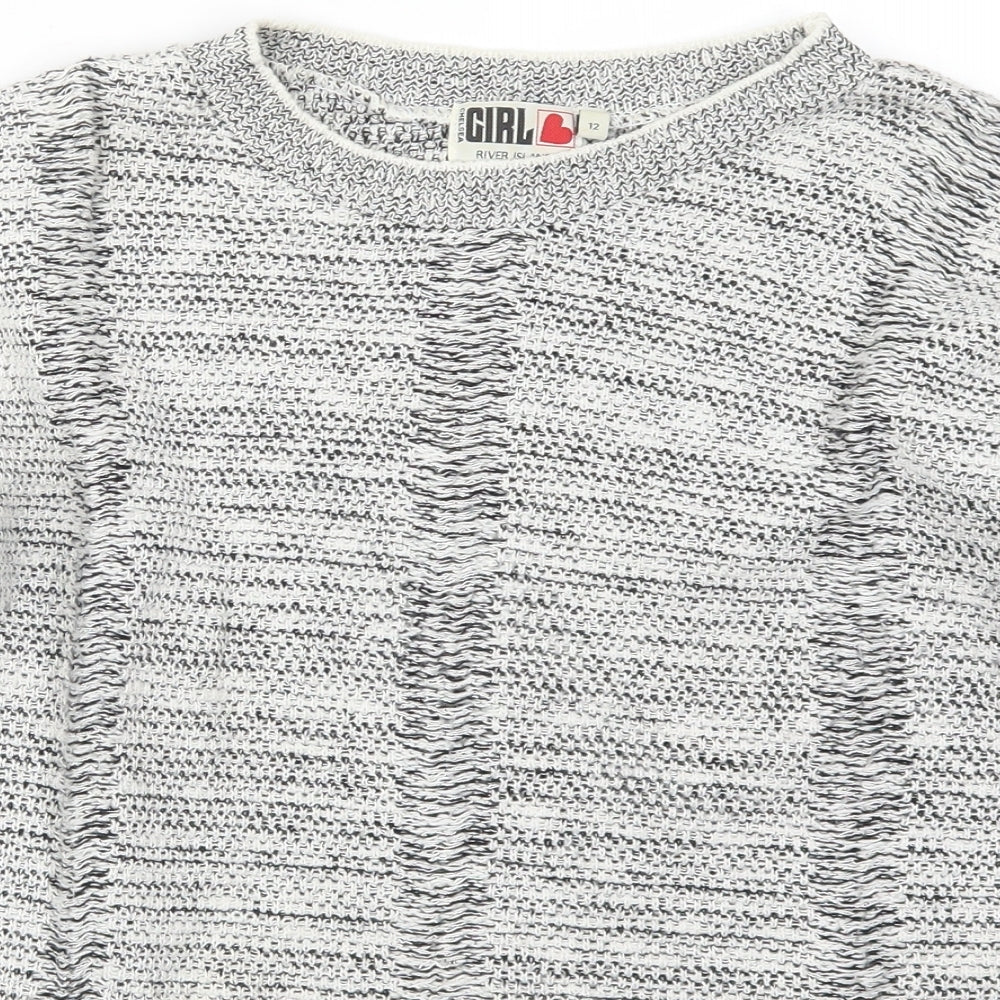 River Island Womens Grey  Knit Pullover Jumper Size 12