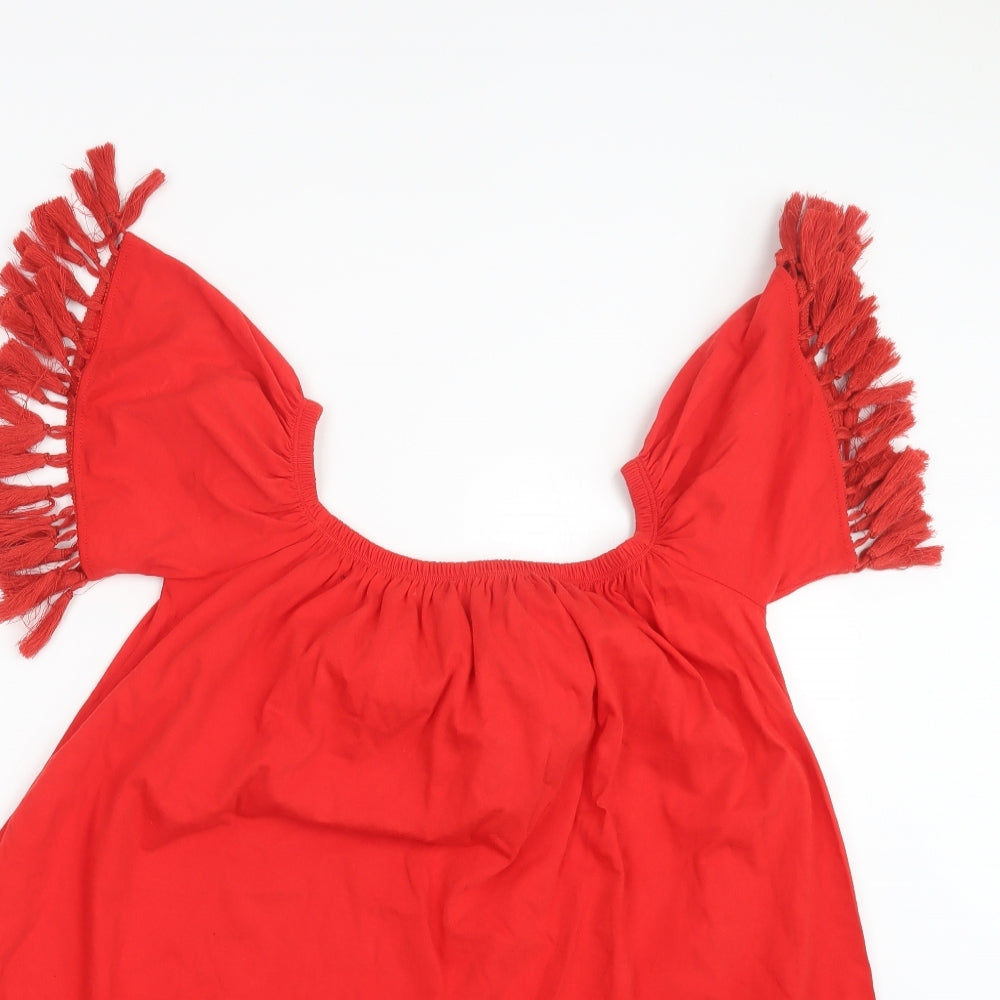 ASOS Womens Red   Basic T-Shirt Size 8  - Long
