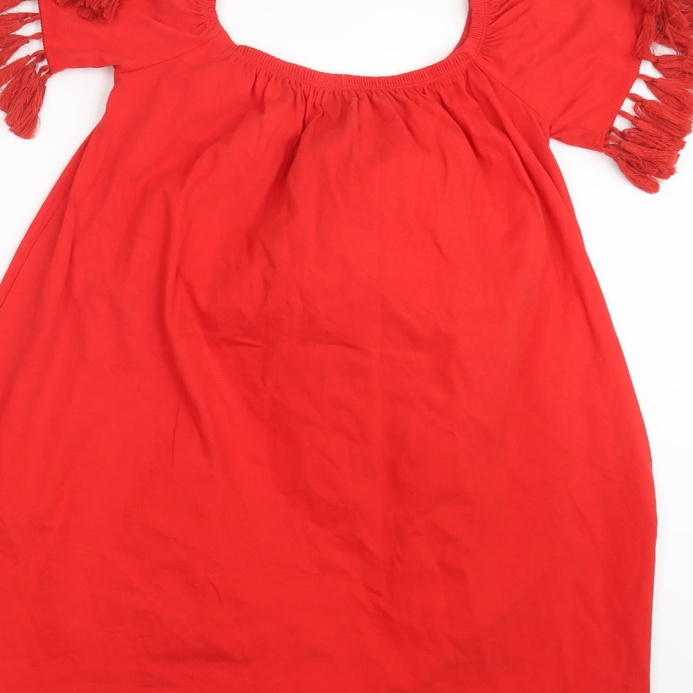 ASOS Womens Red   Basic T-Shirt Size 8  - Long