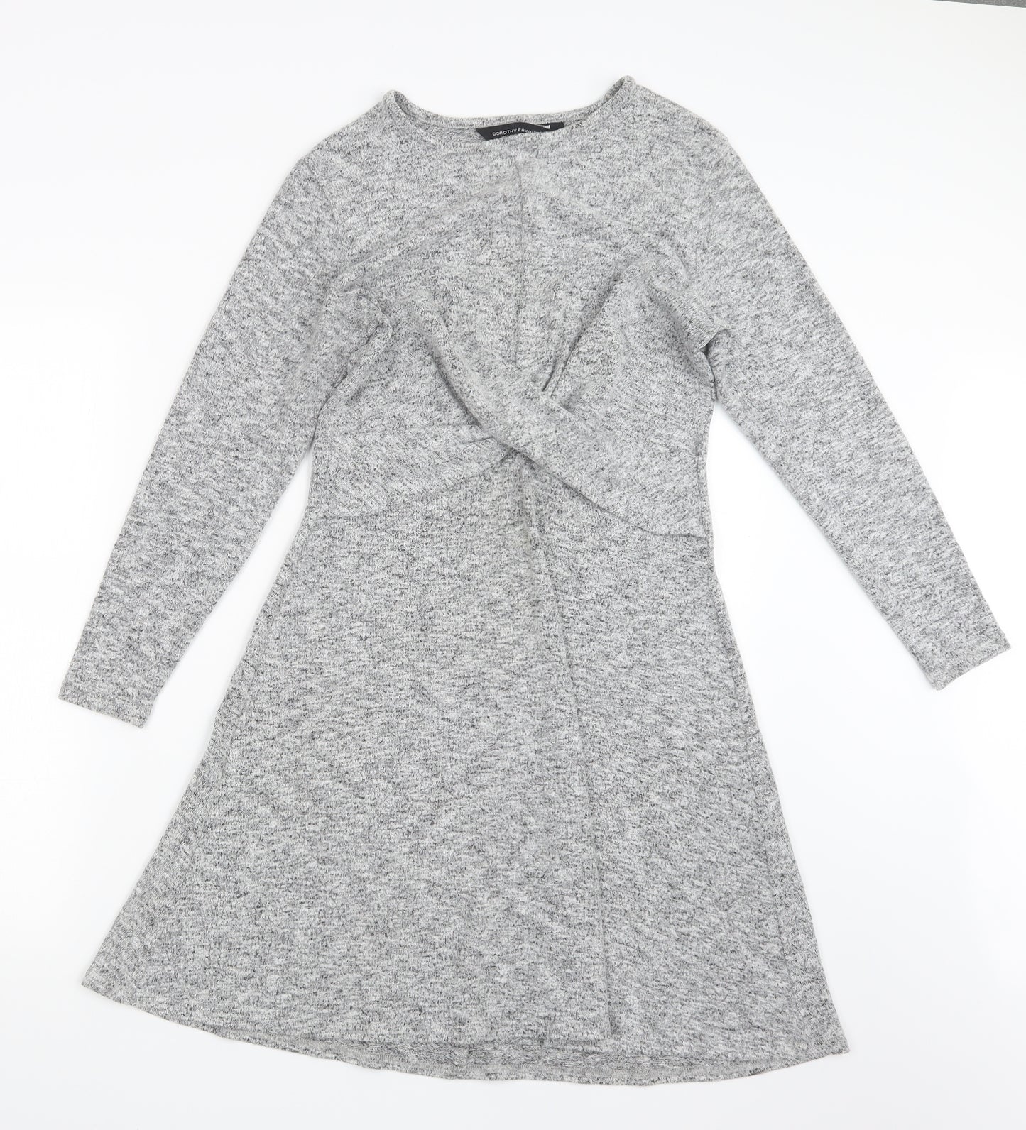 Dorothy Perkins Womens Grey  Knit Jumper Dress  Size 12