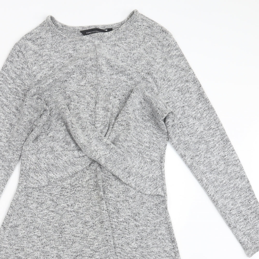Dorothy Perkins Womens Grey  Knit Jumper Dress  Size 12