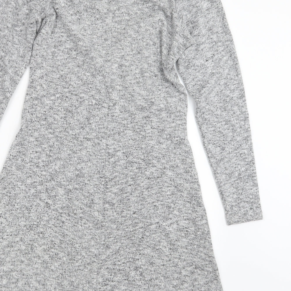 Dorothy Perkins Womens Grey  Knit Jumper Dress  Size 12