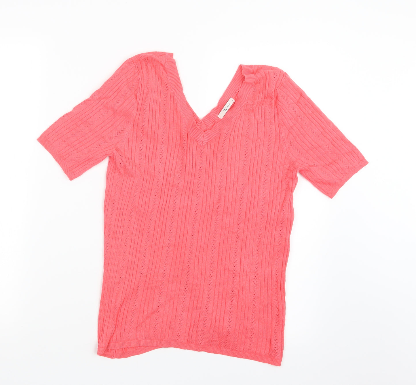 TU Womens Pink  Knit Pullover Jumper Size 14