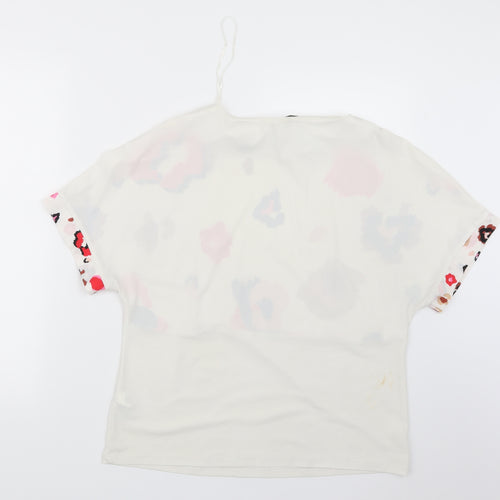 NEXT Womens White Floral  Basic Blouse Size 10