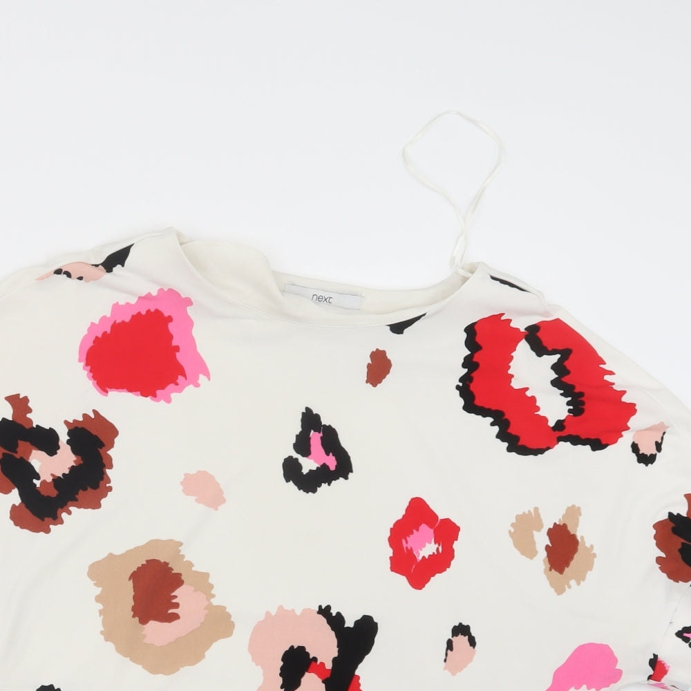 NEXT Womens White Floral  Basic Blouse Size 10