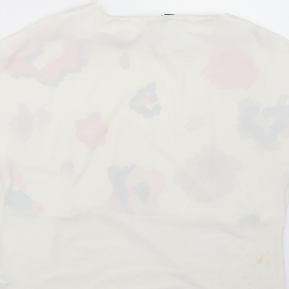 NEXT Womens White Floral  Basic Blouse Size 10