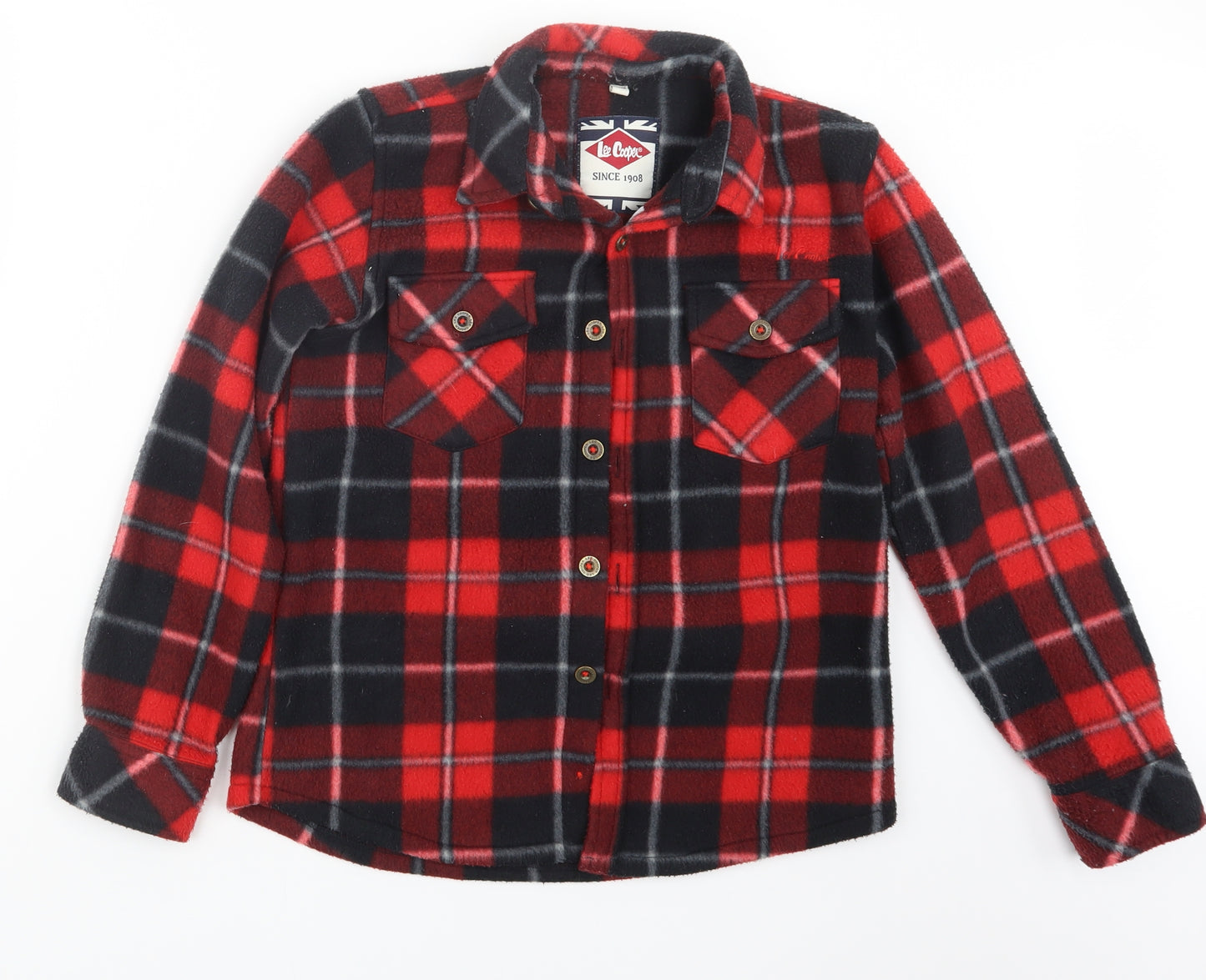 Lee Cooper Boys Red Check  Basic Button-Up Size 11-12 Years