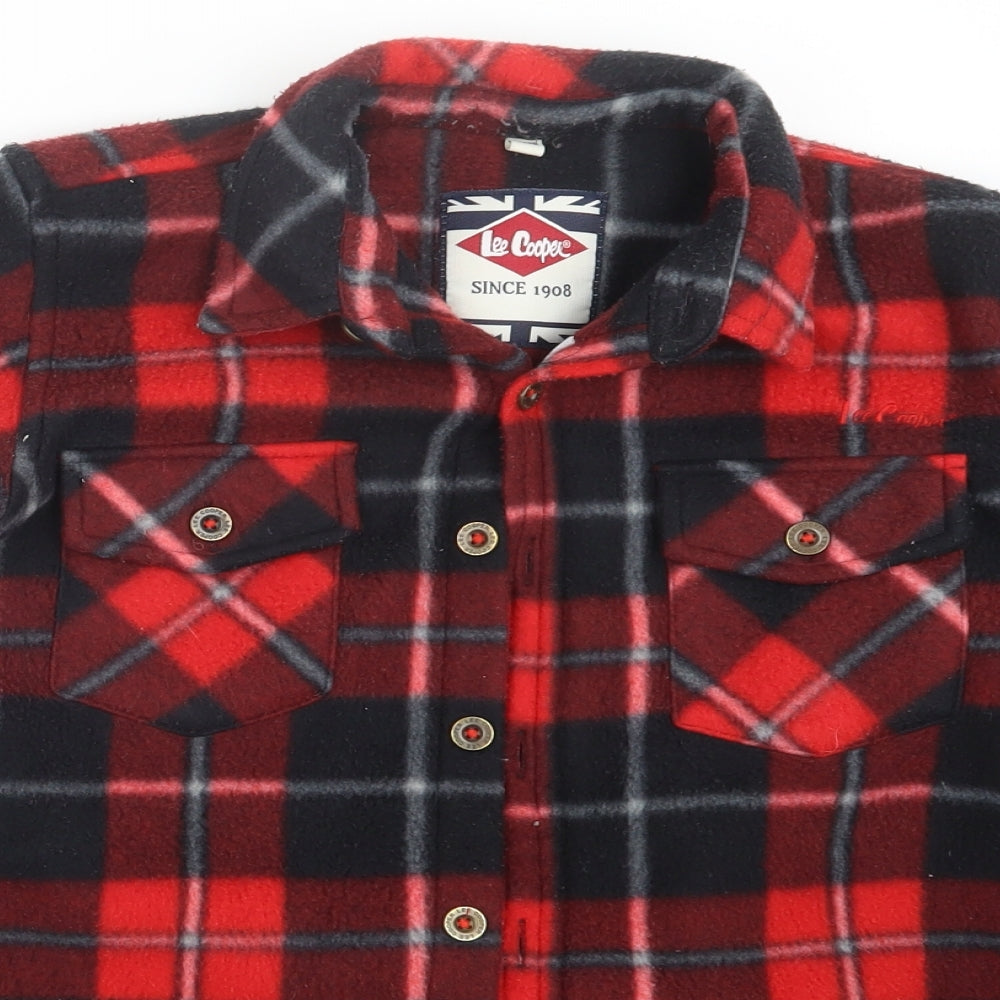 Lee Cooper Boys Red Check  Basic Button-Up Size 11-12 Years