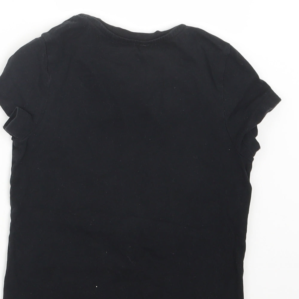 George Girls Black   Basic T-Shirt Size 7-8 Years
