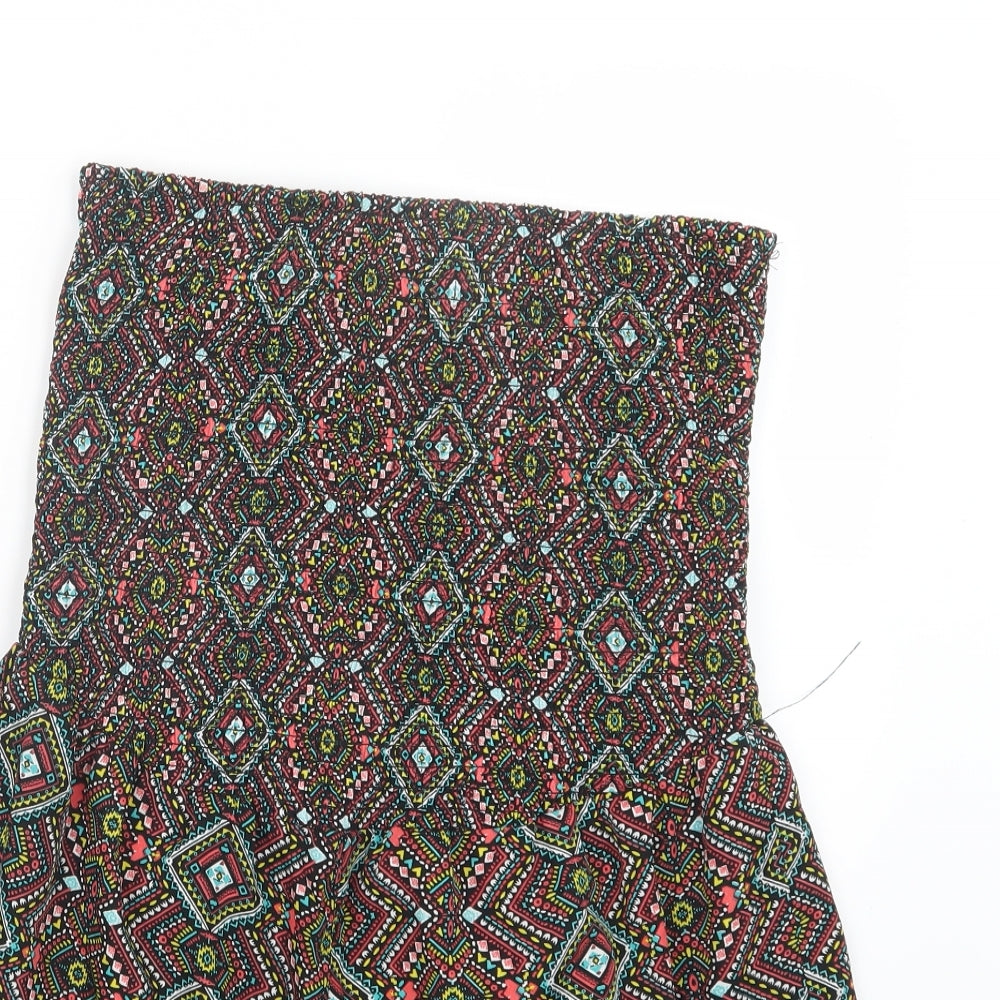 Primark Womens Black Geometric  Playsuit One-Piece Size 16