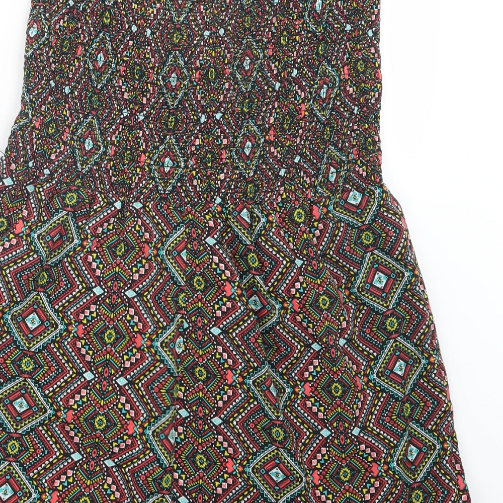 Primark Womens Black Geometric  Playsuit One-Piece Size 16