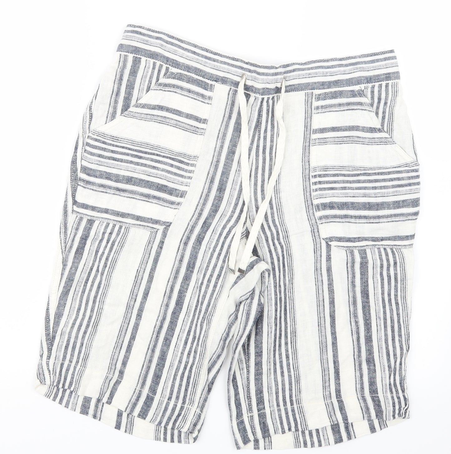 George Womens Blue Striped  Cargo Shorts Size 12