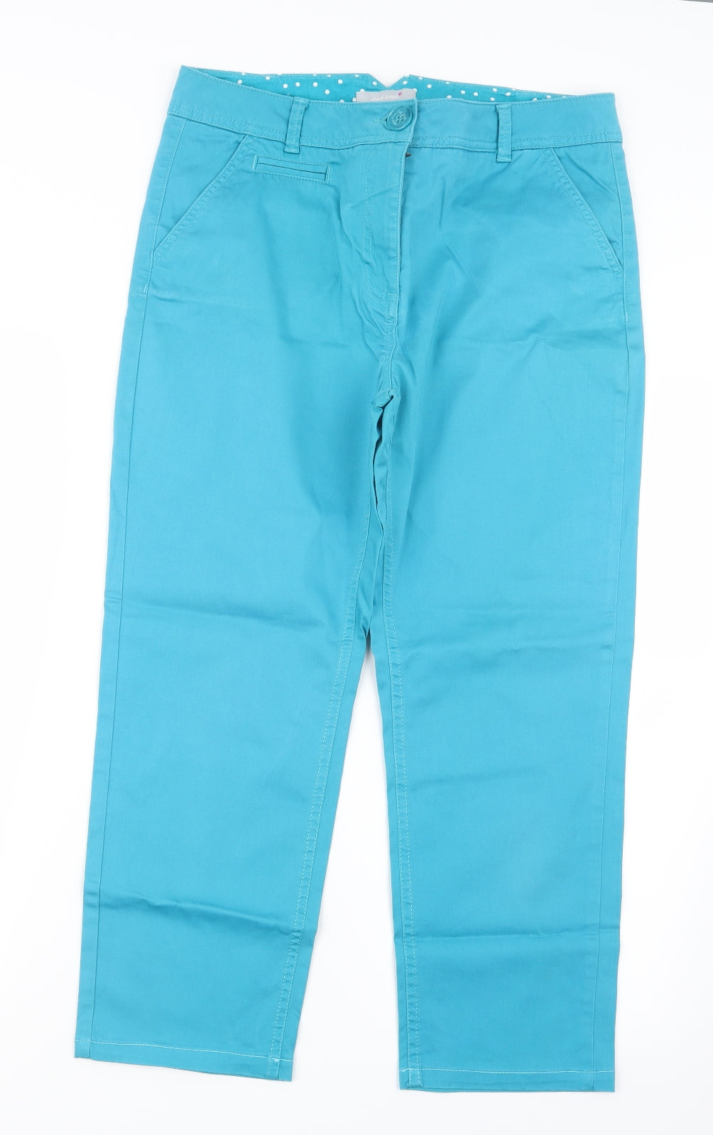 Per Una Womens Blue   Trousers  Size 12 L23.5 in