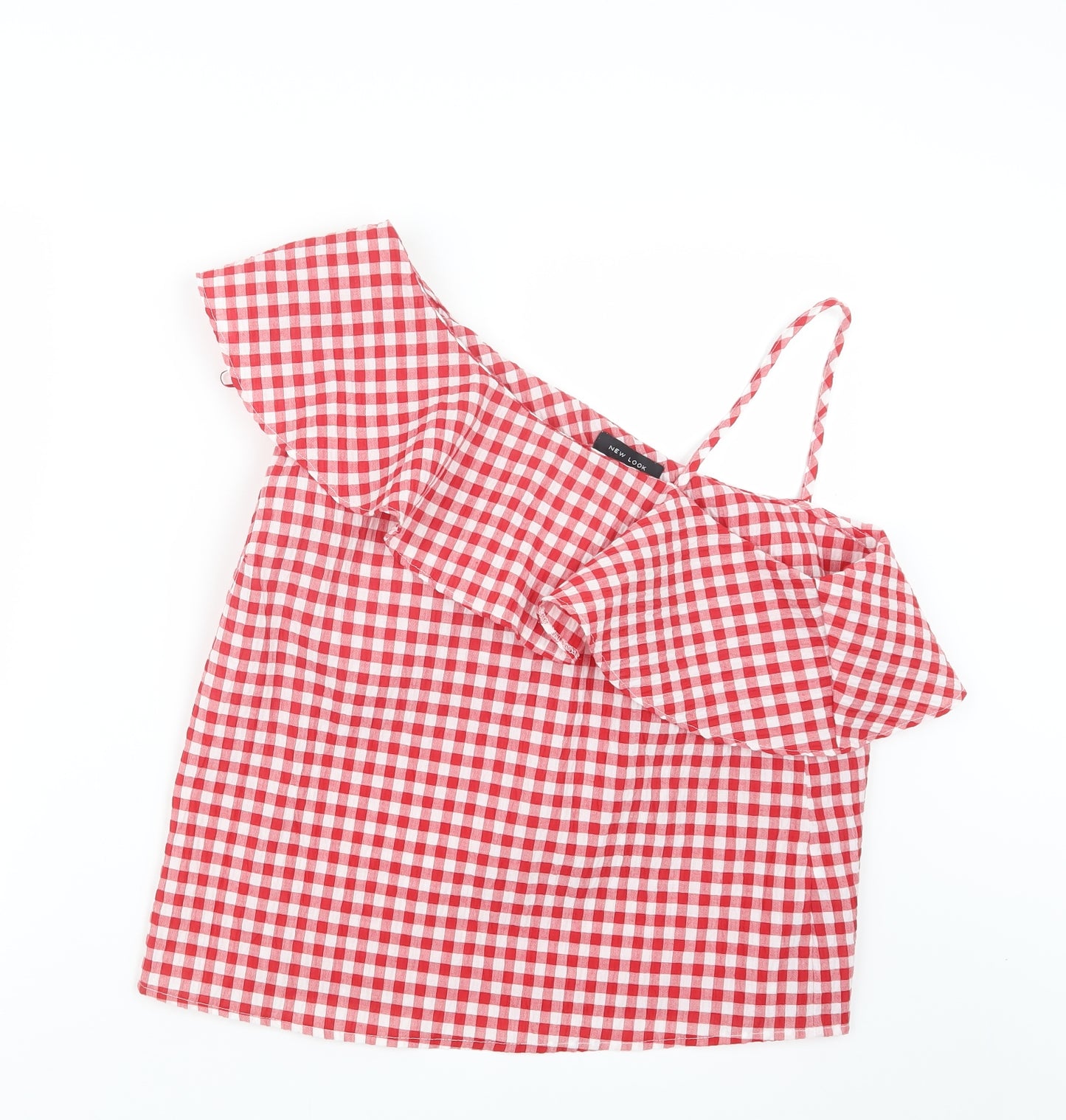 New Look Womens Red Check  Basic T-Shirt Size 14