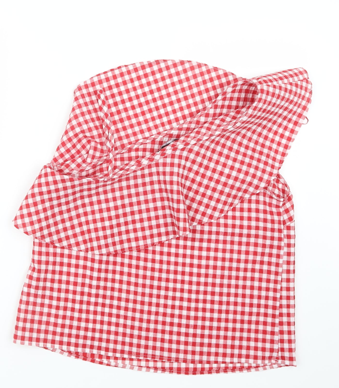 New Look Womens Red Check  Basic T-Shirt Size 14