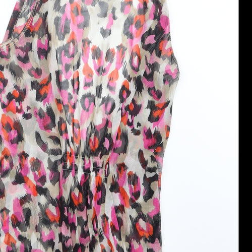 George Womens Pink Geometric Mesh Jacket  Size 12