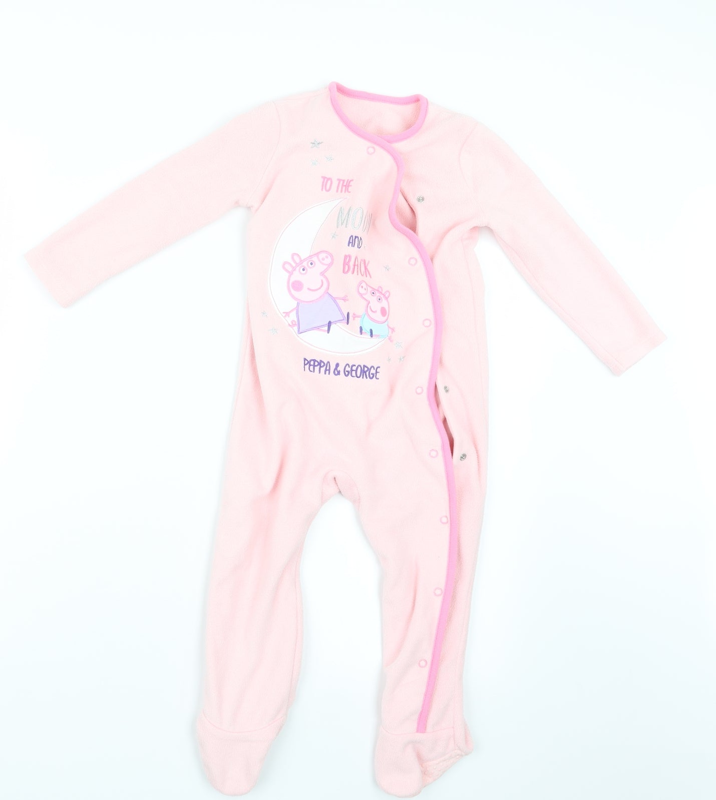 Preworn Girls Pink Geometric  Babydoll One Piece Size 18-24 Months  - Peppa Pig