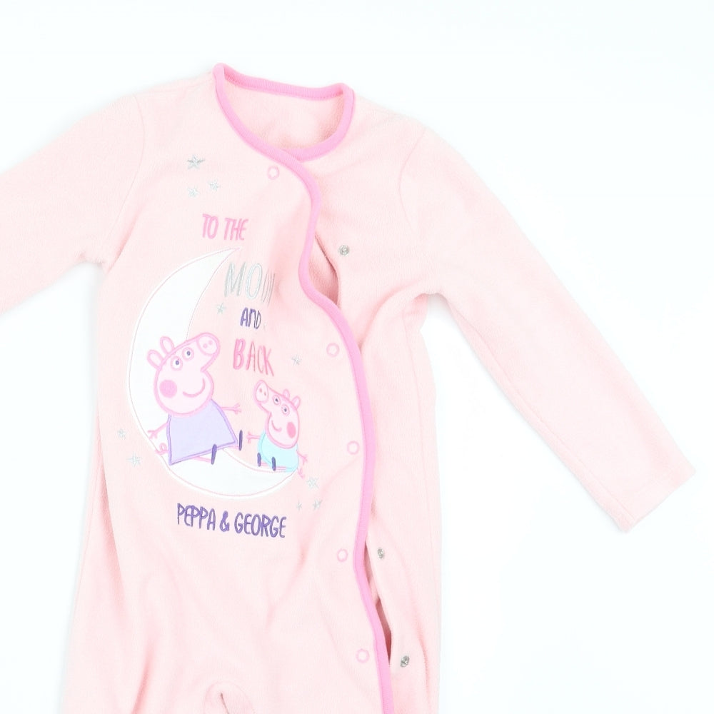Preworn Girls Pink Geometric  Babydoll One Piece Size 18-24 Months  - Peppa Pig
