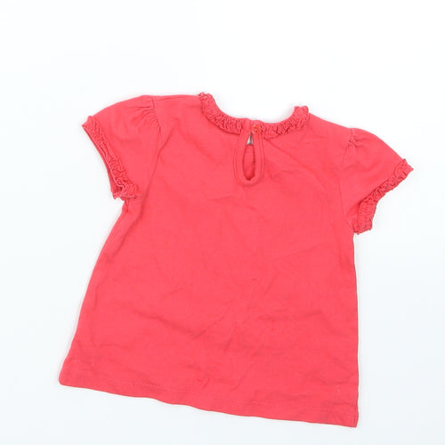 George Girls Red   Basic T-Shirt Size 0-3 Months