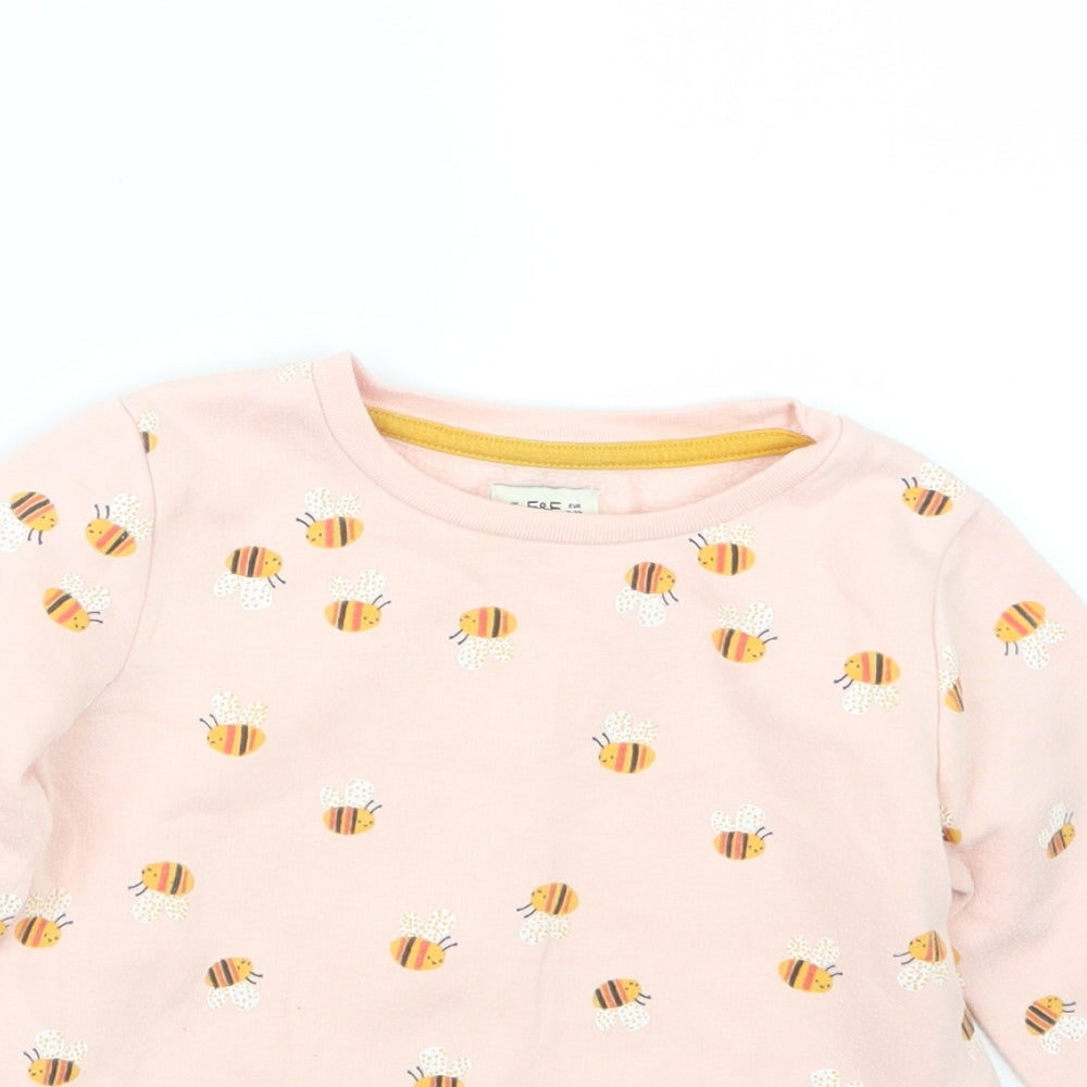 F&F Girls Pink   Pullover Jumper Size 2-3 Years