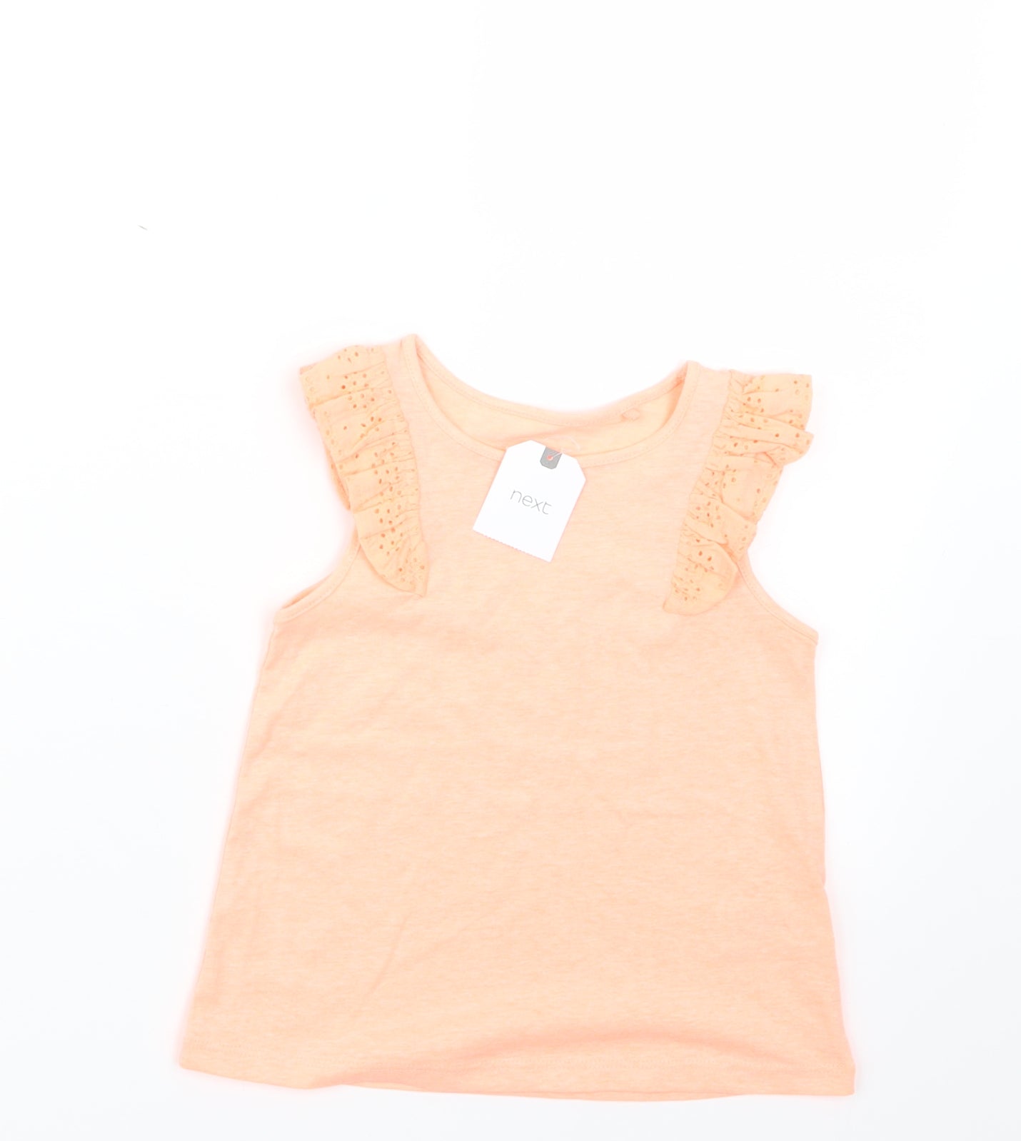 NEXT Girls Orange   Basic T-Shirt Size 2-3 Years  - Neon