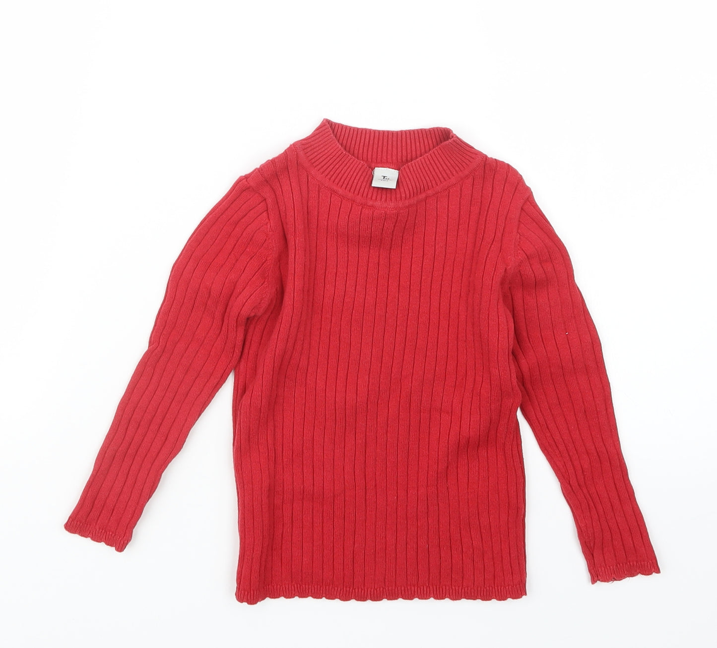 TU Girls Red  Knit Pullover Jumper Size 2-3 Years