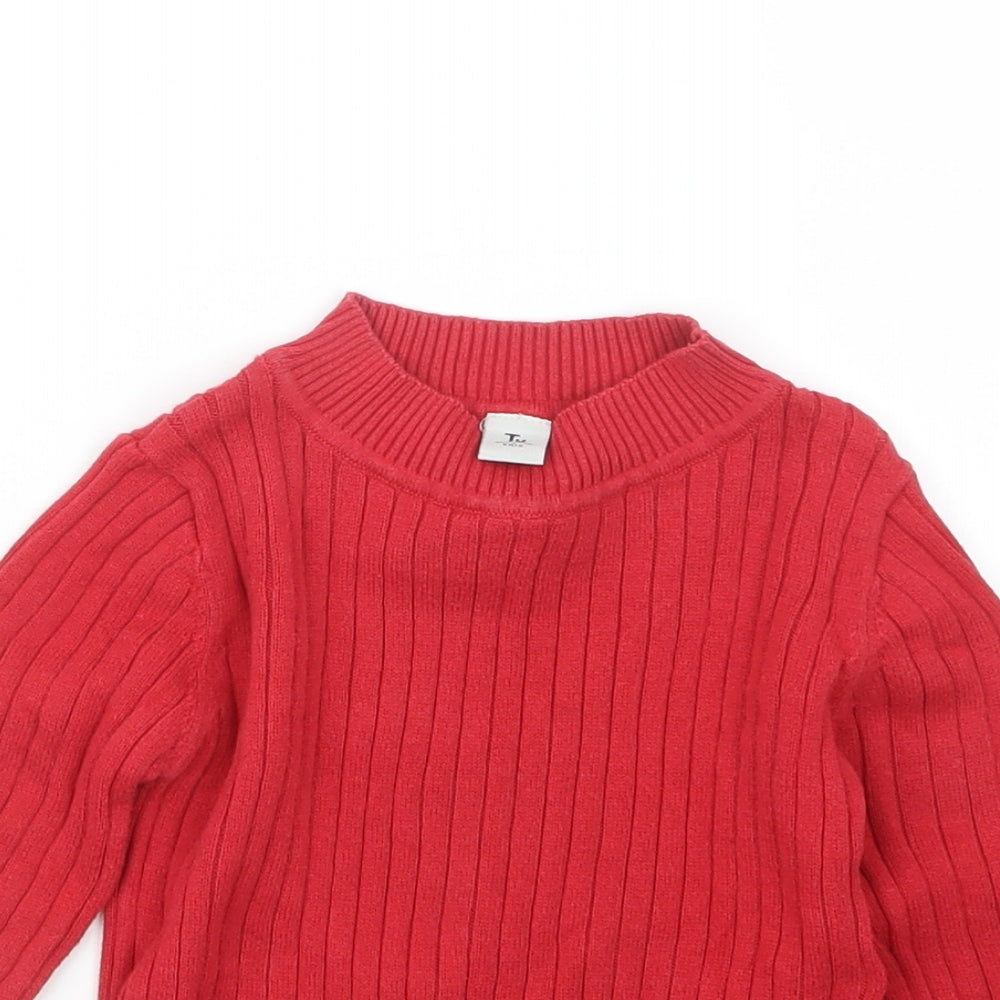 TU Girls Red  Knit Pullover Jumper Size 2-3 Years