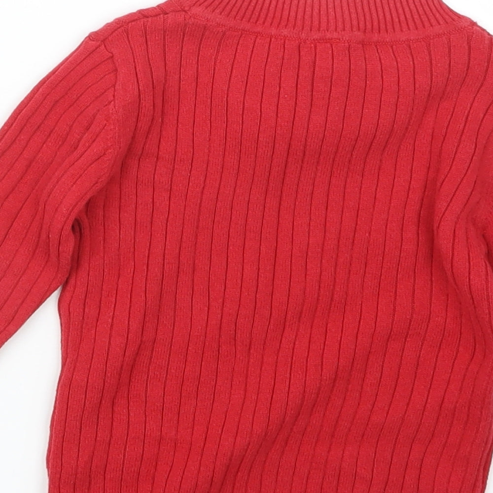 TU Girls Red  Knit Pullover Jumper Size 2-3 Years