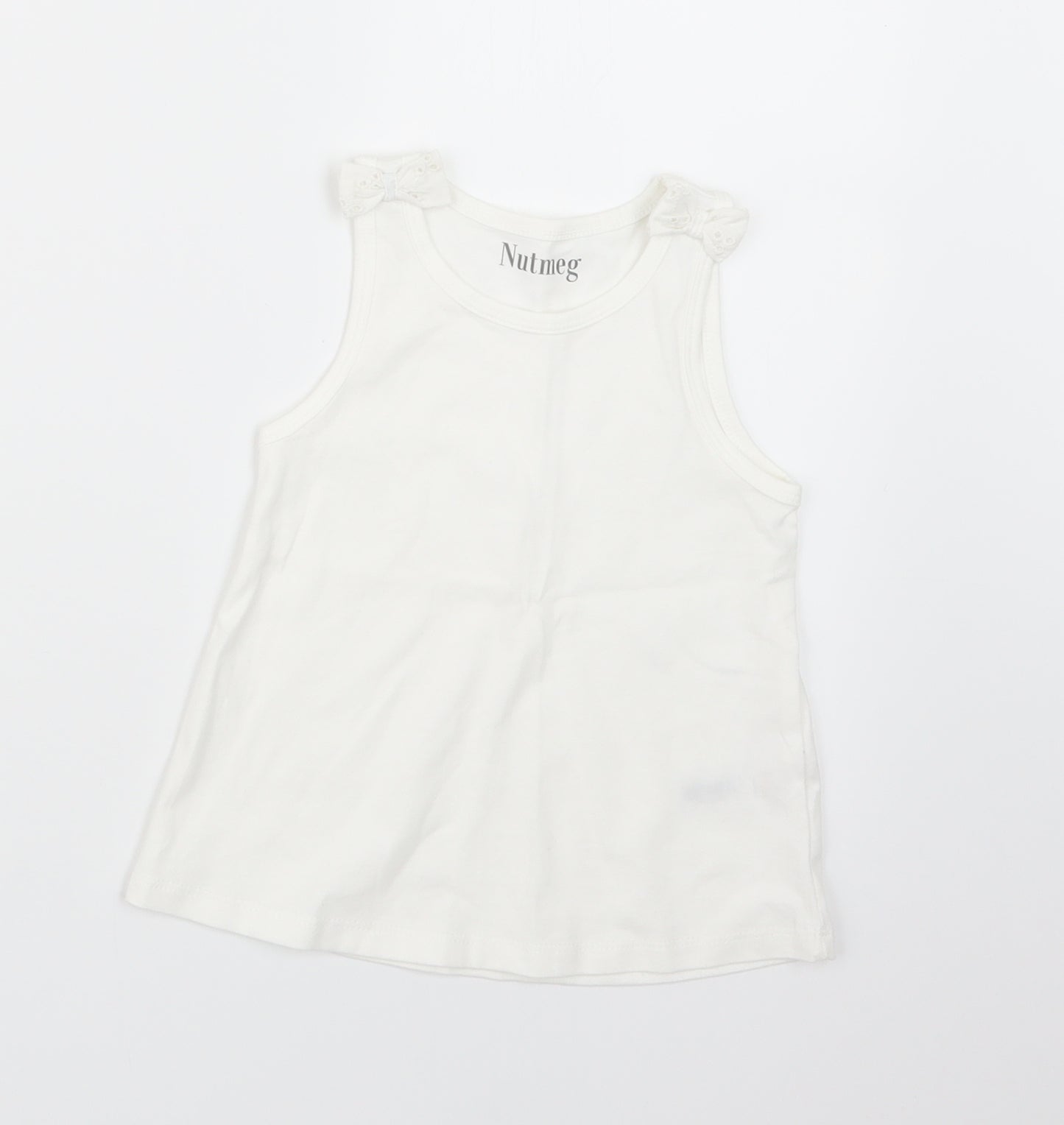 Nutmeg Girls White   Basic T-Shirt Size 2-3 Years